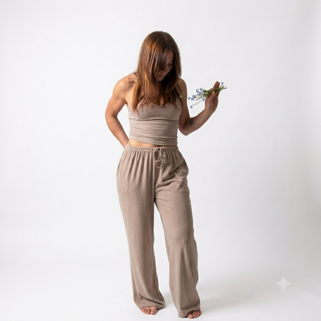 Linen Brown 3-Piece Athleisure Set